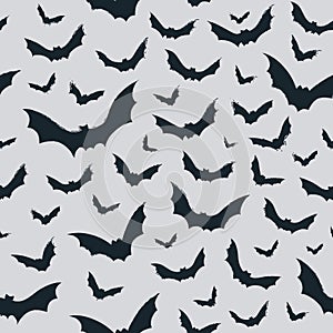 Hallowen pattern with flying bats.