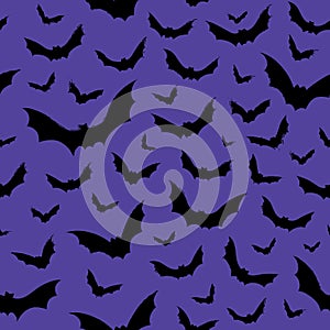 Flying bats Hallowen pattern, in blue