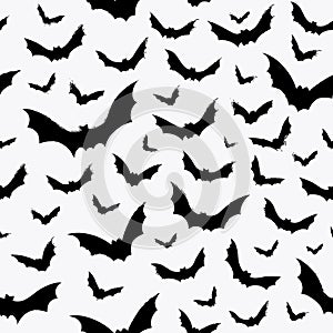 Hallowen pattern with flying bats.