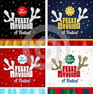 Les deseo Feliz Navidad a Todos, I Wish Merry Christmas to All spanish text, christmas vector collection. photo