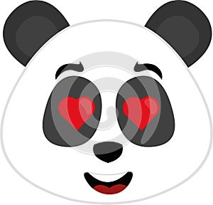 Panda bear lover eyes hearts