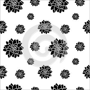 PATTERN FLOWERS IN BLACK AND WHITE photo