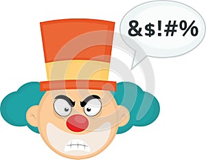 head clown speech bubble insult