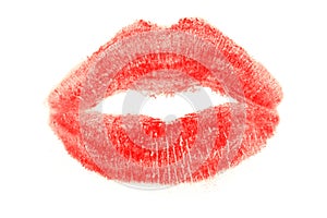 Imprint of her lips from the kiss.