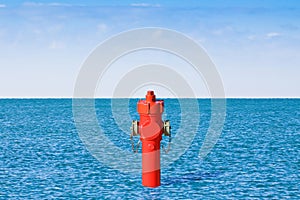 An improbable hydrant at the seaside. Plenty of water concept image