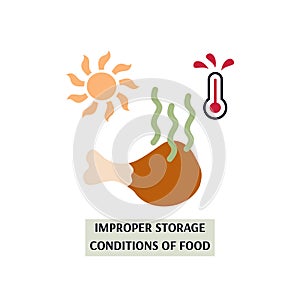 Improper food storage condition - safety violation concept.