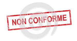 Improper in French translation in red rectangular stamp