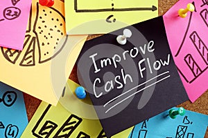 Improve cash flow. Reminder pinned to board. photo