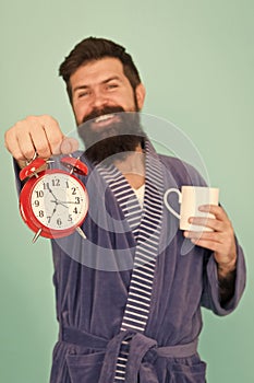 Improve my morning routine. hard morning. hipster drink morning coffee. bearded man coffee cup. wakeup time. early