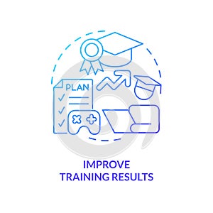 Improve training results blue gradient concept icon