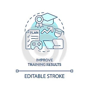 Improve training results turquoise concept icon