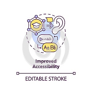Improved accessibility in AI education concept icon