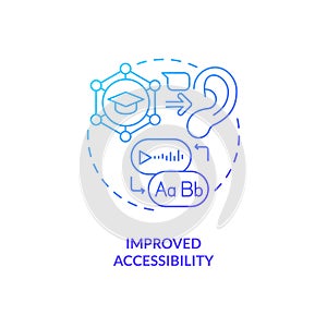 Improved accessibility in AI education concept icon