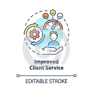 Improved client service concept icon