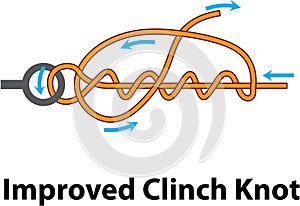 Improved clinch knot vector diagram