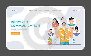 Improved Communication concept. Flat vector illustration.