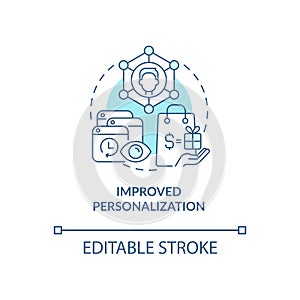 Improved personalization blue concept icon