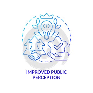 Improved public perception blue gradient concept icon