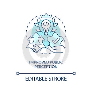 Improved public perception turquoise concept icon