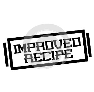 IMPROVED RECIPE stamp on white