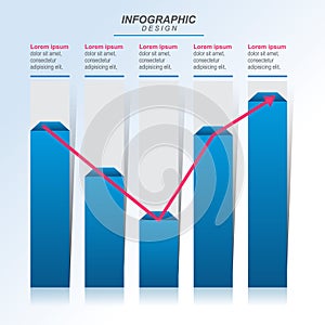 Improved Recovered After Crisis Graph Bar Chart Economic Statistical Infographic