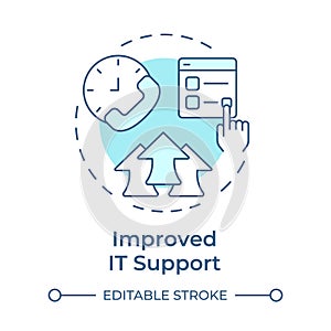 Improved it support soft blue concept icon