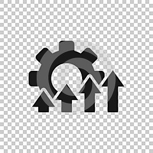 Improvement icon in flat style. Gear project vector illustration on white isolated background. Productivity business concept