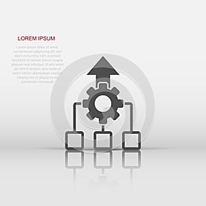 Improvement icon in flat style. Gear project vector illustration on white isolated background. Productivity business concept