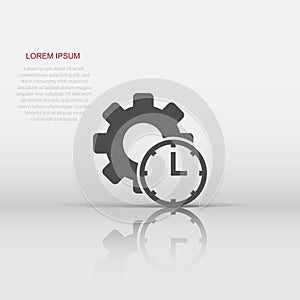 Improvement icon in flat style. Gear project vector illustration on white isolated background. Productivity business concept