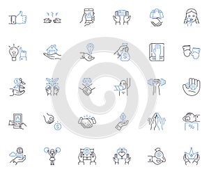 Improvement line icons collection. Progress, Advancement, Upgrade, Enhancement, Development, Refinement, Betterment photo