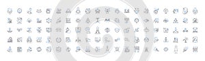 Improvement line icons collection. Refinement, Progress, Growth, Advancement, Development, Betterment, Enhancement photo