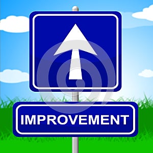 Improvement Sign Means Upward Progress And Advancing