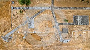 The improvement of the streets between high-rise buildings top view