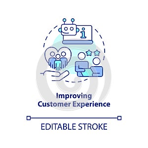 Improving customer experience concept icon