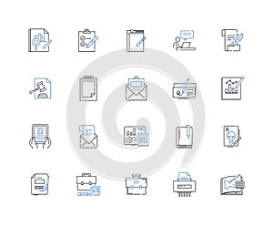Improving line icons collection. Advancing, Boosting, Developing, Elevating, Enhancing, Extending, Fortifying vector and