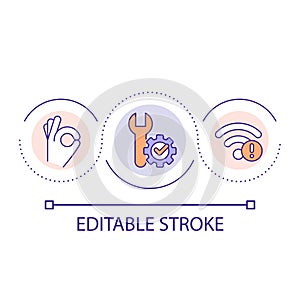 Improving wireless network loop concept icon