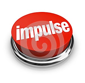 Impulse Word 3d Red Button Emotional Choice Purchase Shopping