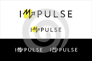 `Impulse` word logo template. Modern logotype ready for use