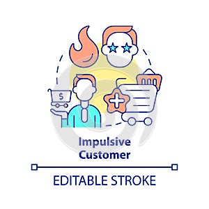 Impulsive customer concept icon