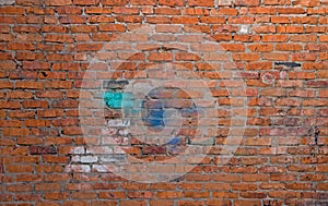 Old red brick wall texture