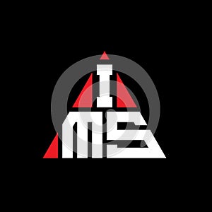 IMS triangle letter logo design with triangle shape. IMS triangle logo design monogram. IMS triangle vector logo template with red photo