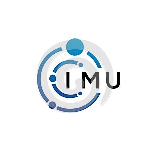 IMU letter technology logo design on white background. IMU creative initials letter IT logo concept. IMU letter design photo