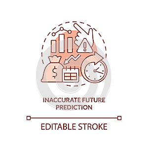 Inaccurate future prediction terracotta concept icon
