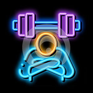 inaction in sports neon glow icon illustration photo