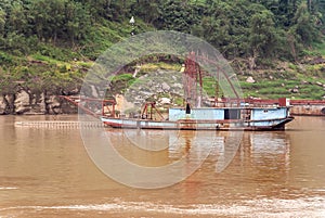 Inactive dredging vessels along Yangtze River, China