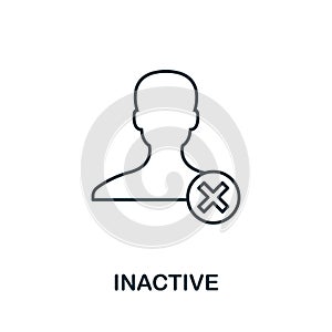 Inactive icon. Line style element from community management collection. Thin Inactive icon for templates, infographics and more