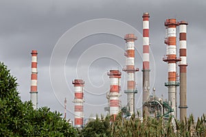 Inactive Refinery in a foggy morning.