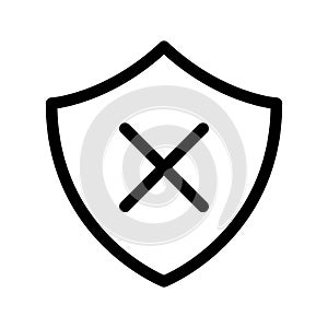 Inactive Shield Icon Vector Symbol Design Illustration