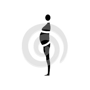 inactivity large stomach body type glyph icon vector illustration