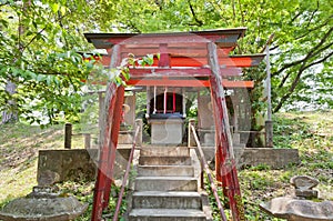 Inari Shinto Shrine in Aizu-Wakamatsu Castle, Japan